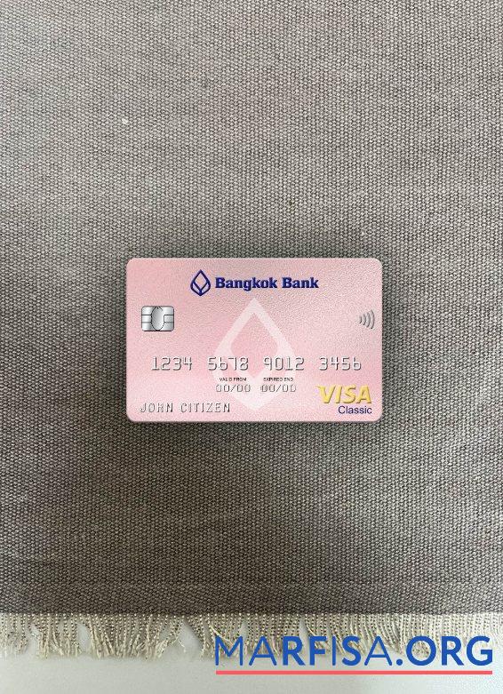 Printable Thailand Bangkok bank visa classic card photolook front download for verification